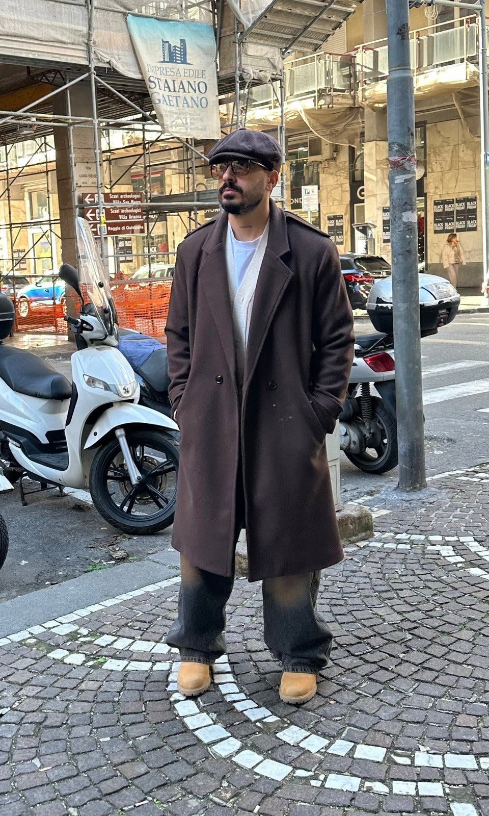 Cappotto epaulet brown