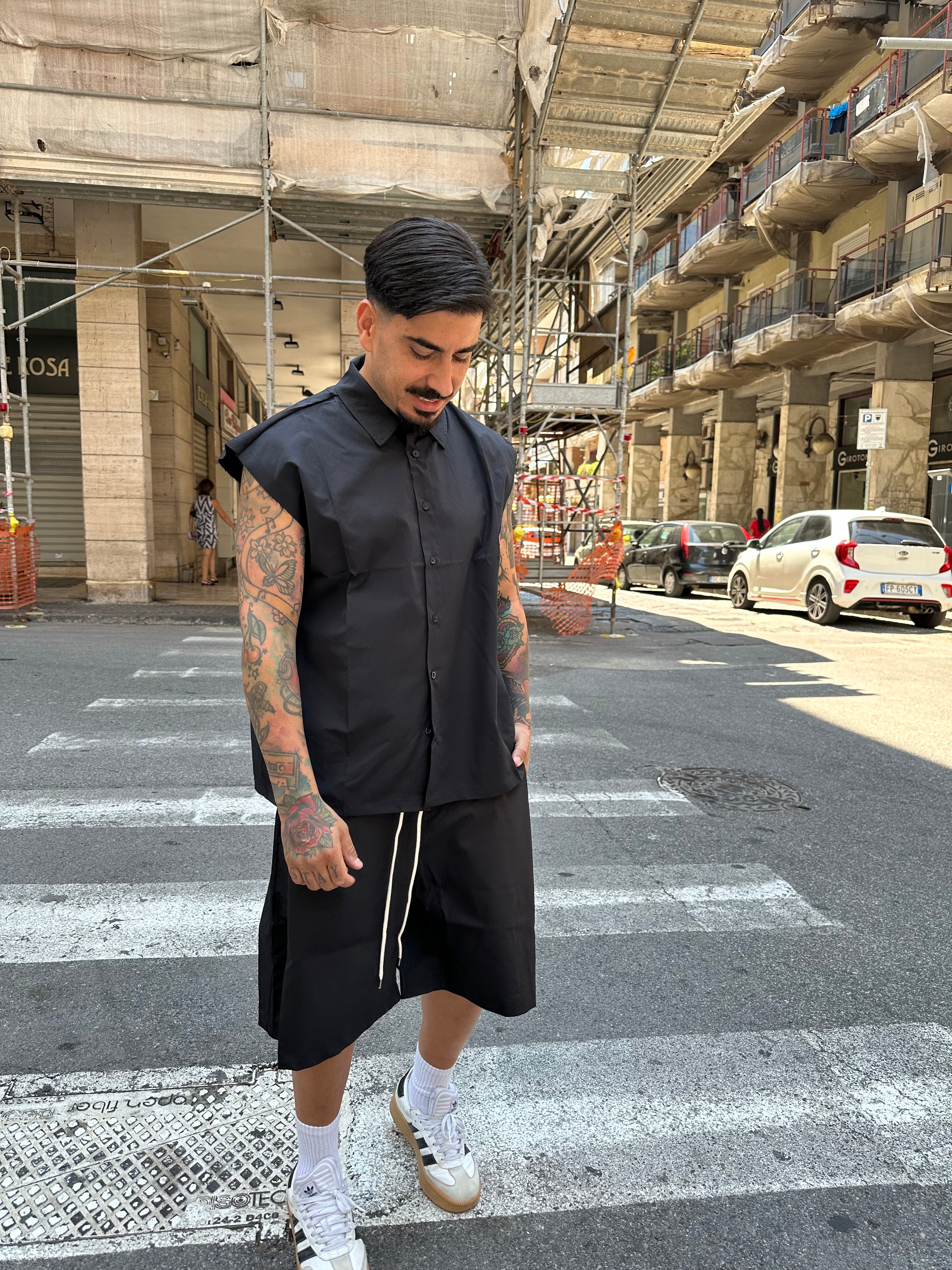 Camicia smanicata black
