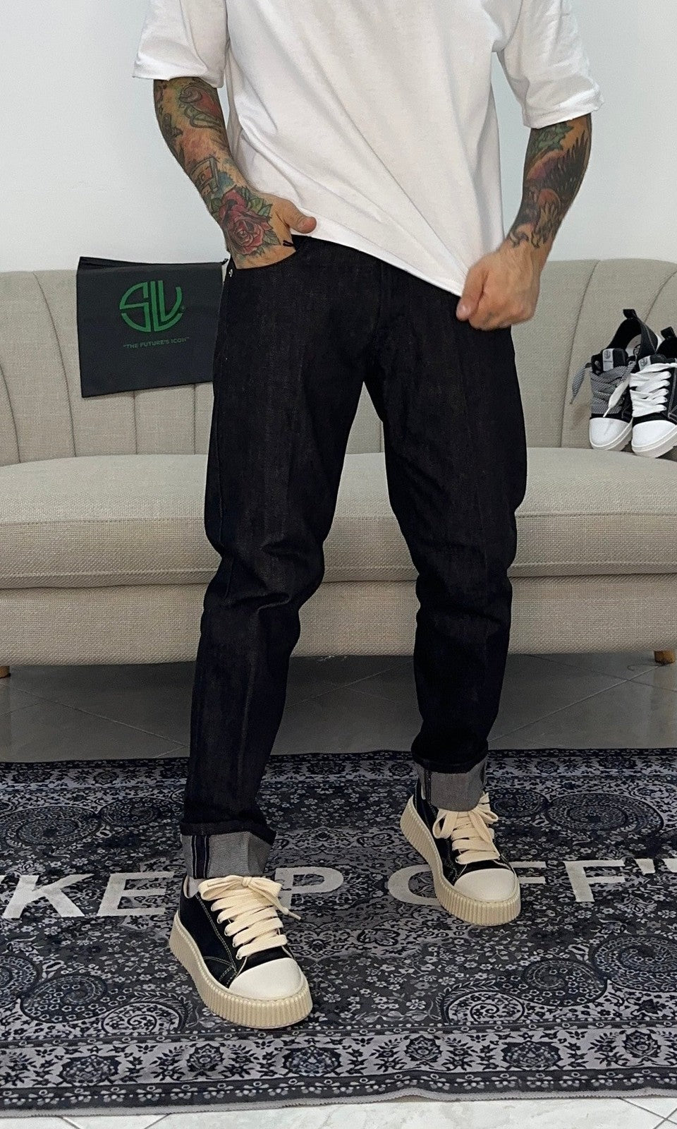 Denim carrot fit lav. zero black passion