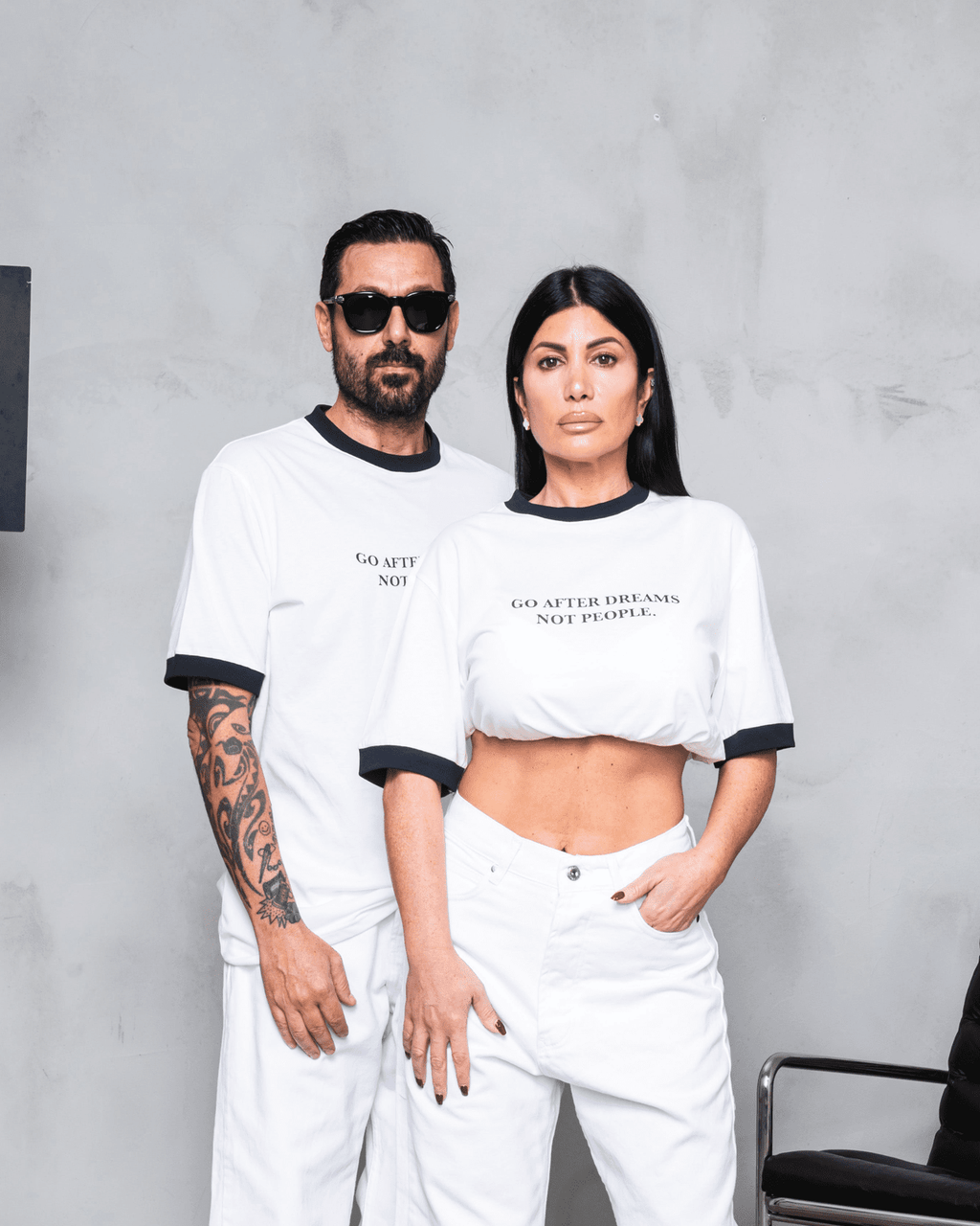 T-shirt 90’s white/blue minimal