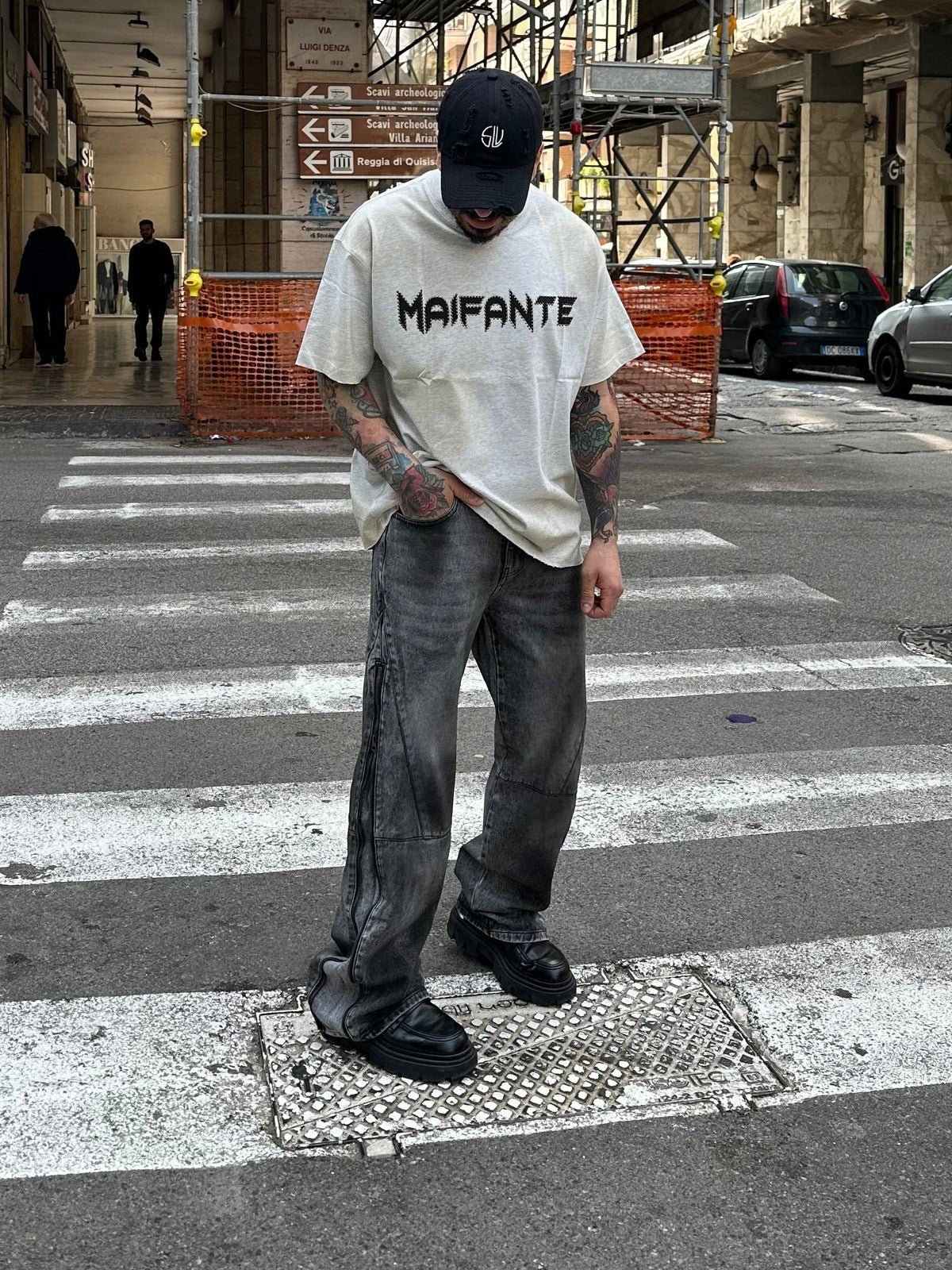 Denim Flare full zip grey