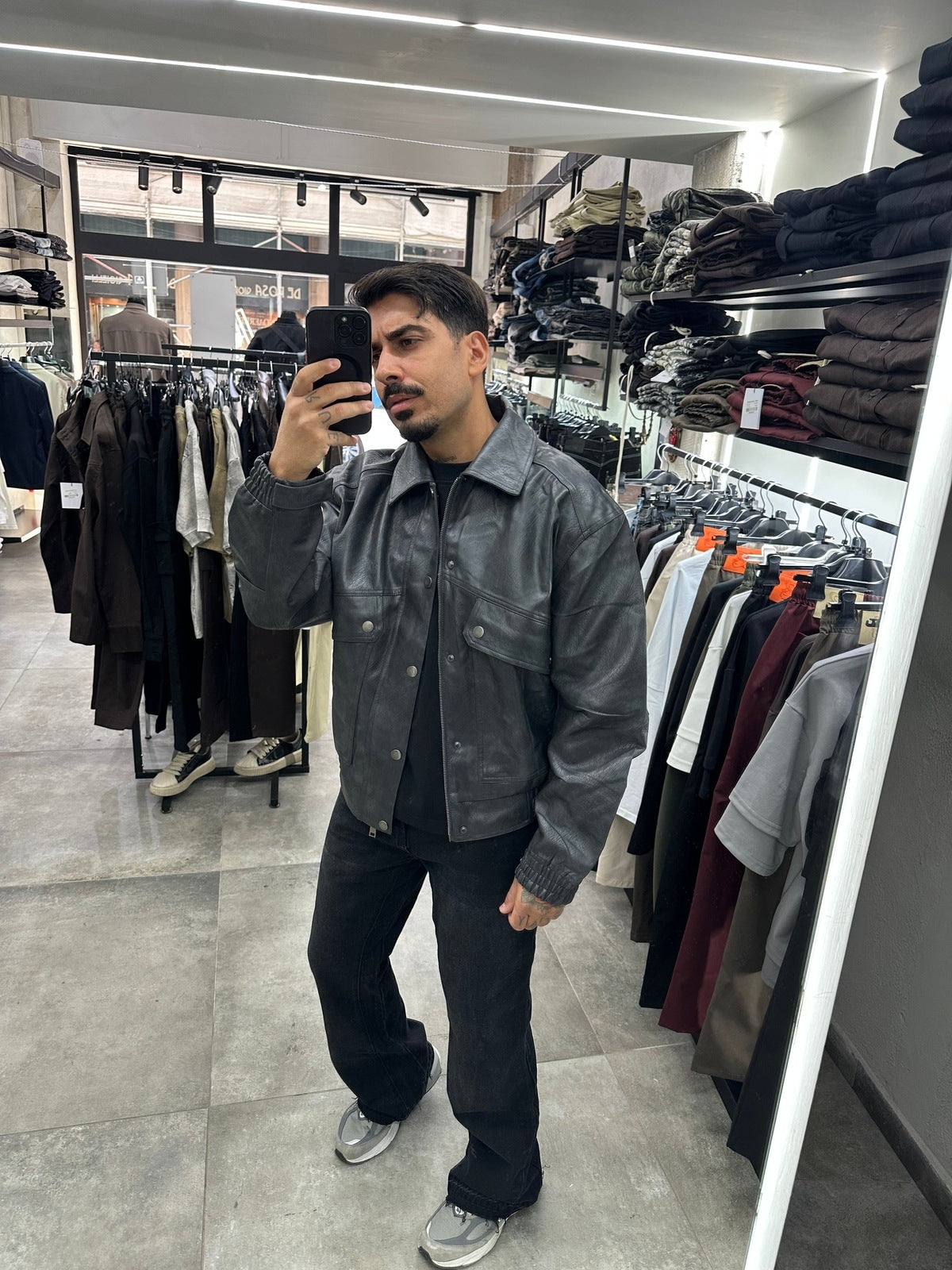Giacca ecopelle Grey