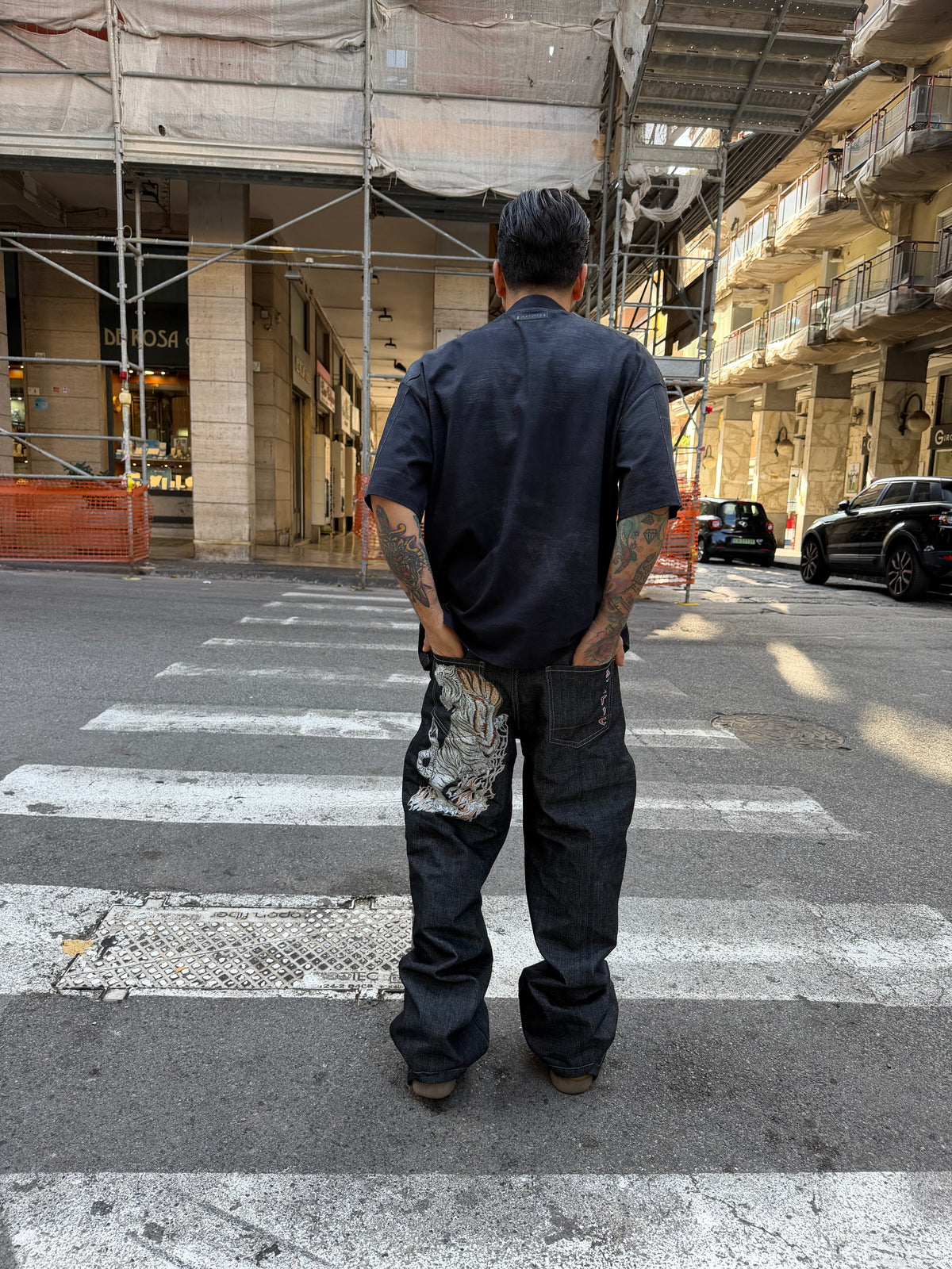 Denim baggy tiger zero black Static studio
