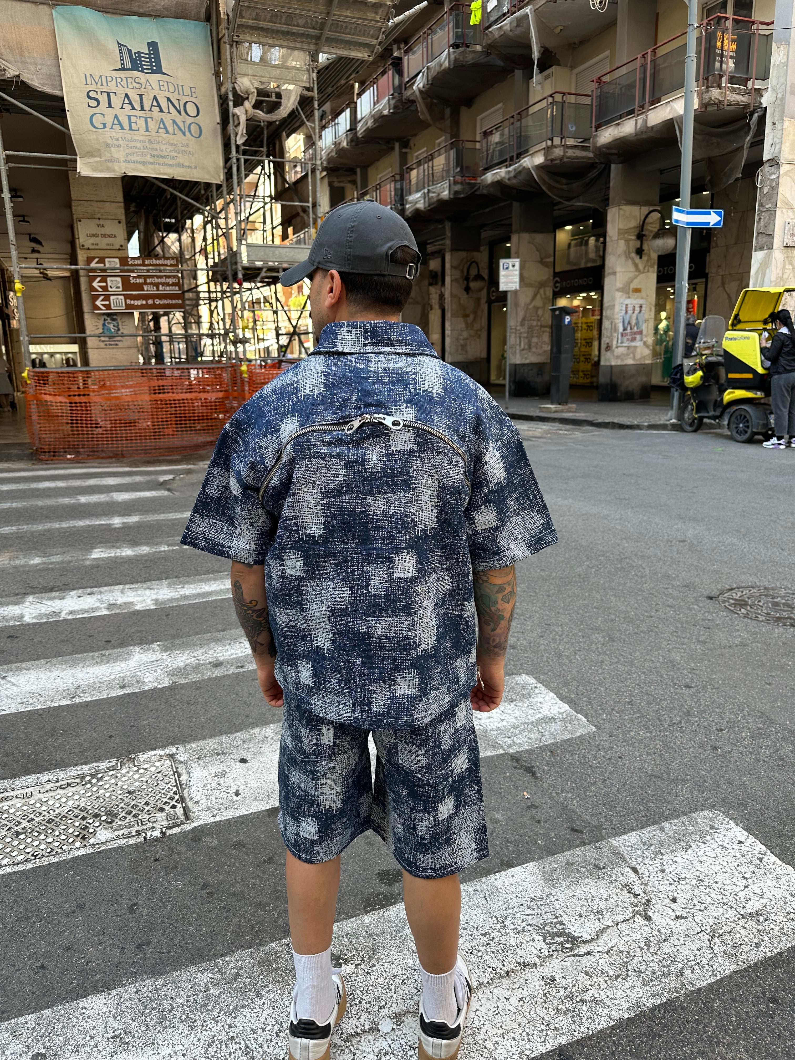 Coordinato denim zip blue passion