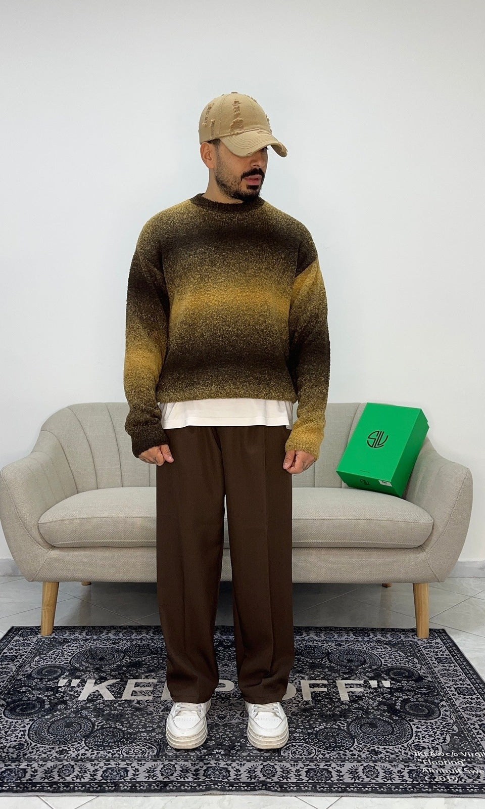 Maglione teddy senape