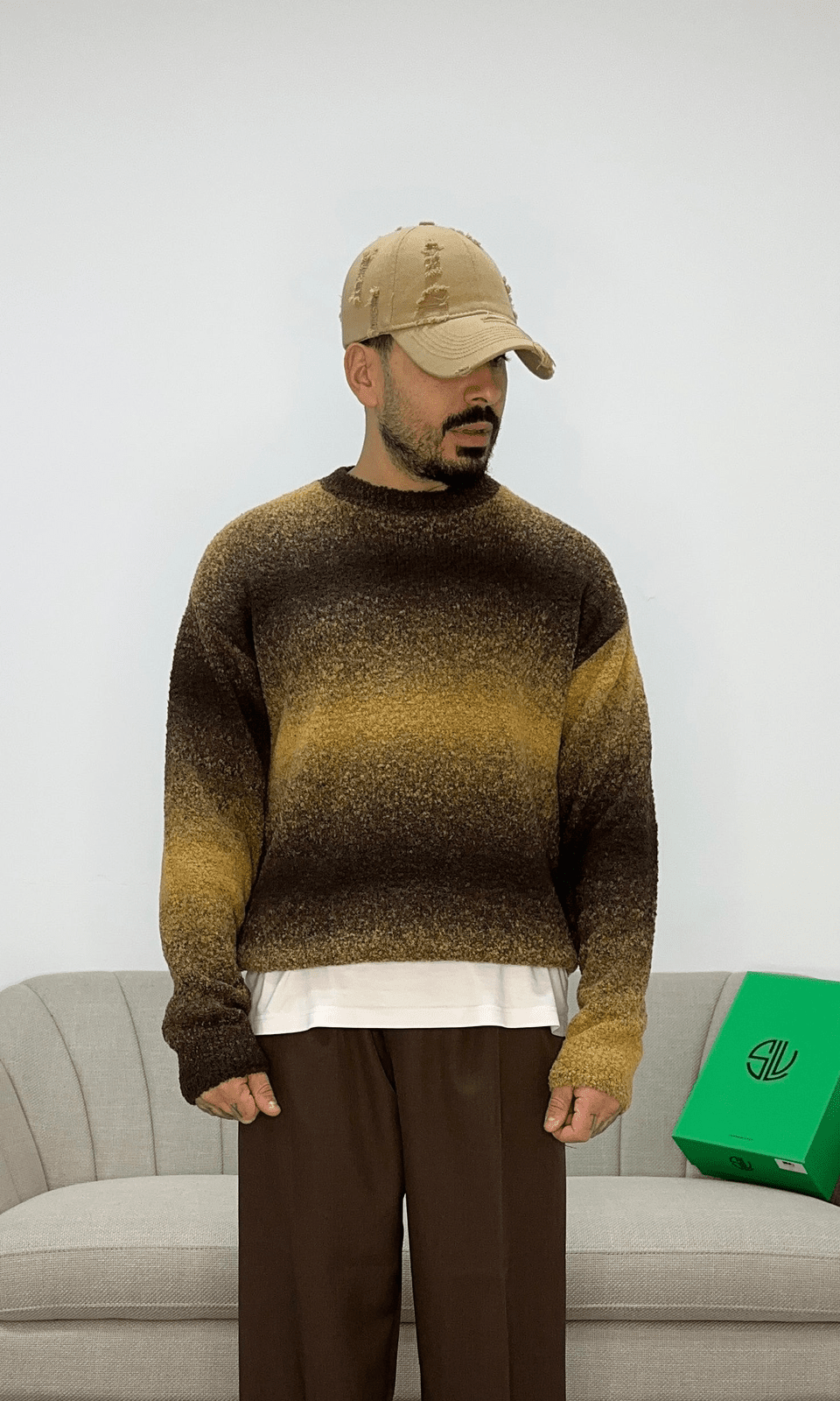 Maglione teddy senape