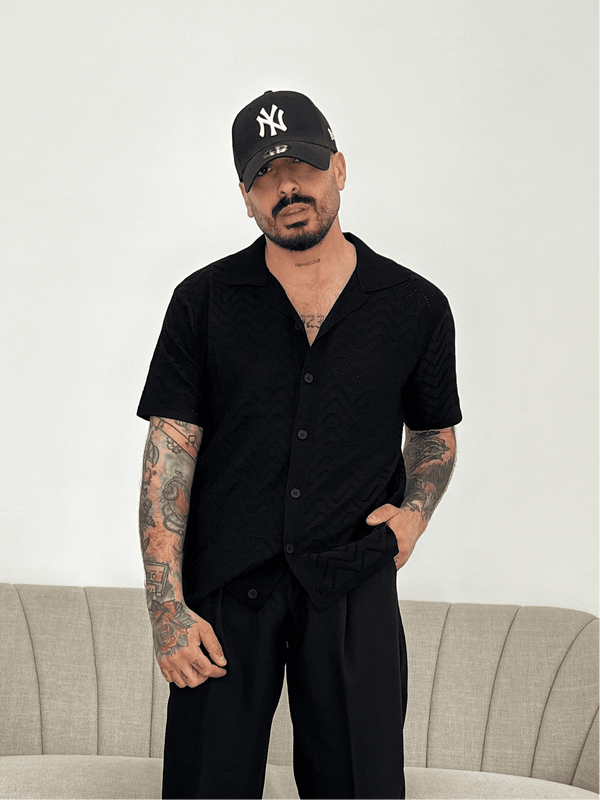 Polo full buttons black