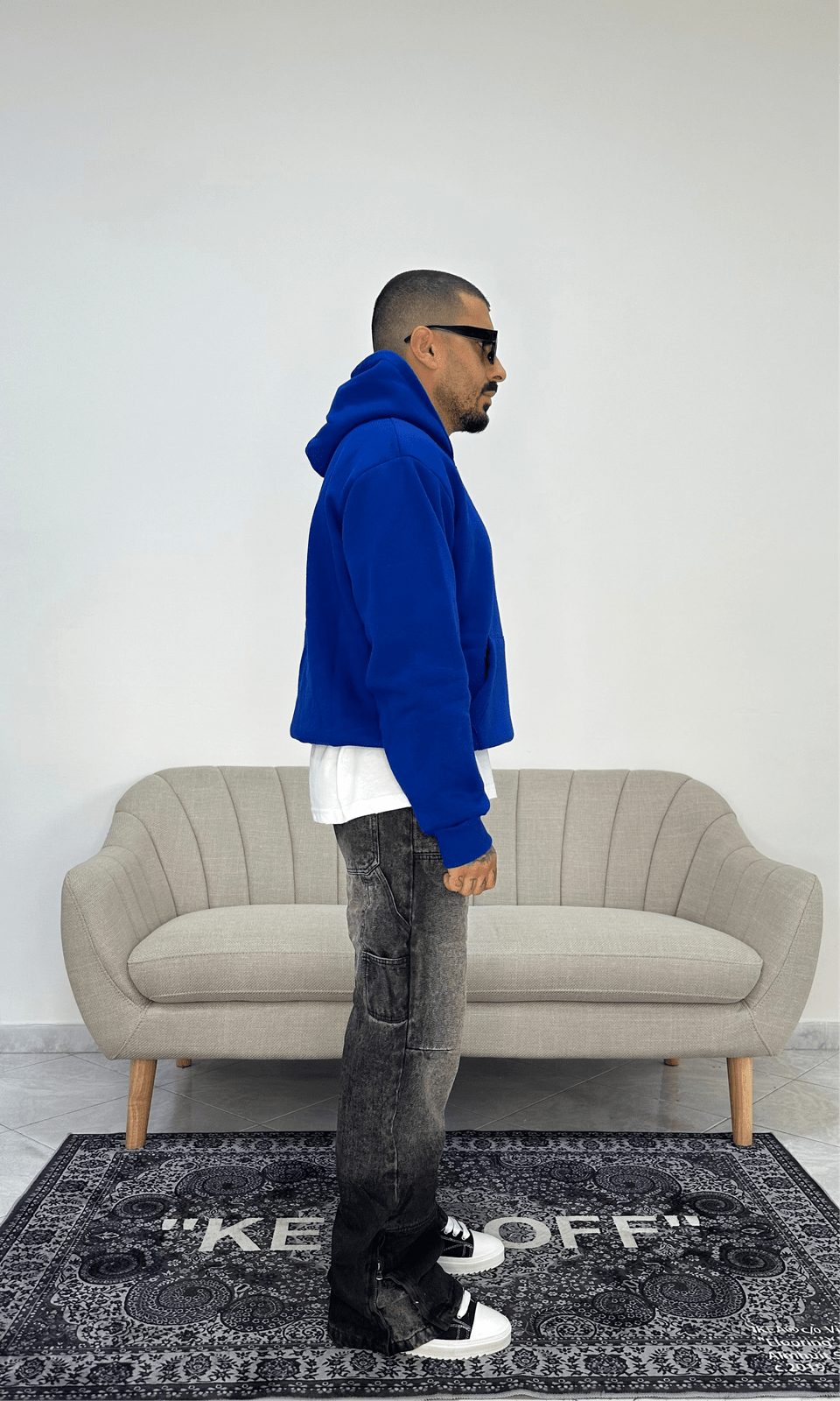 Felpa boxy blu royal