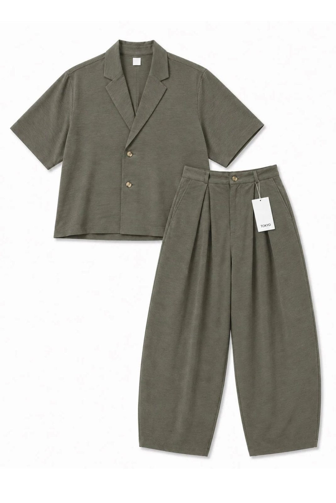Abito lino military green Tokyo