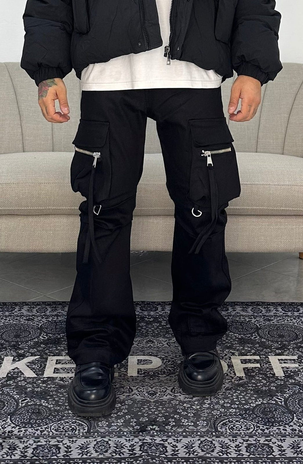 Denim flare pocket t.black