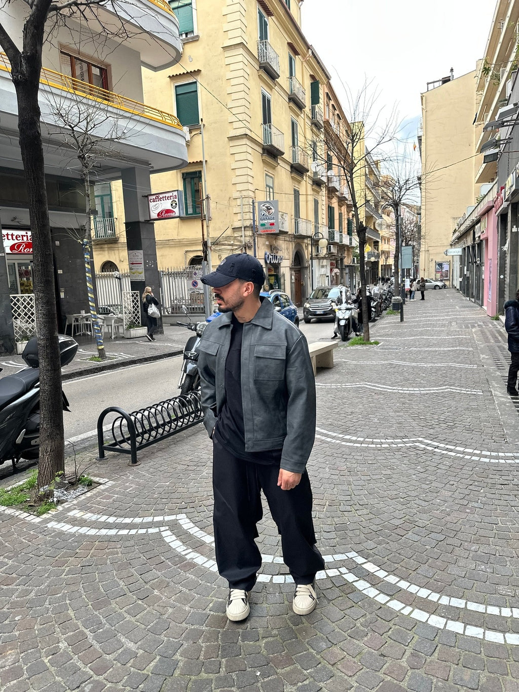 Giacca ecopelle dark grey