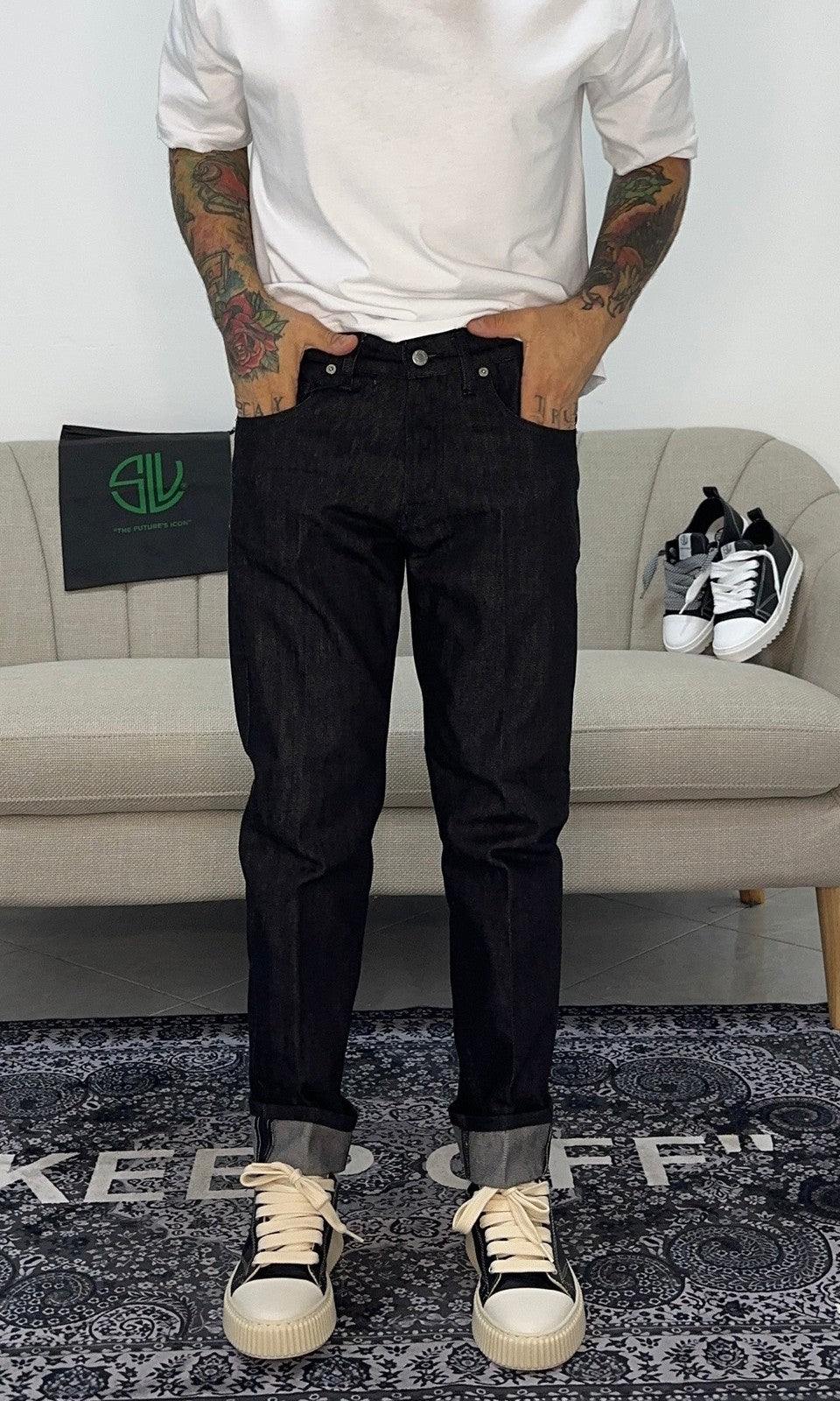 Denim carrot fit lav. zero black passion