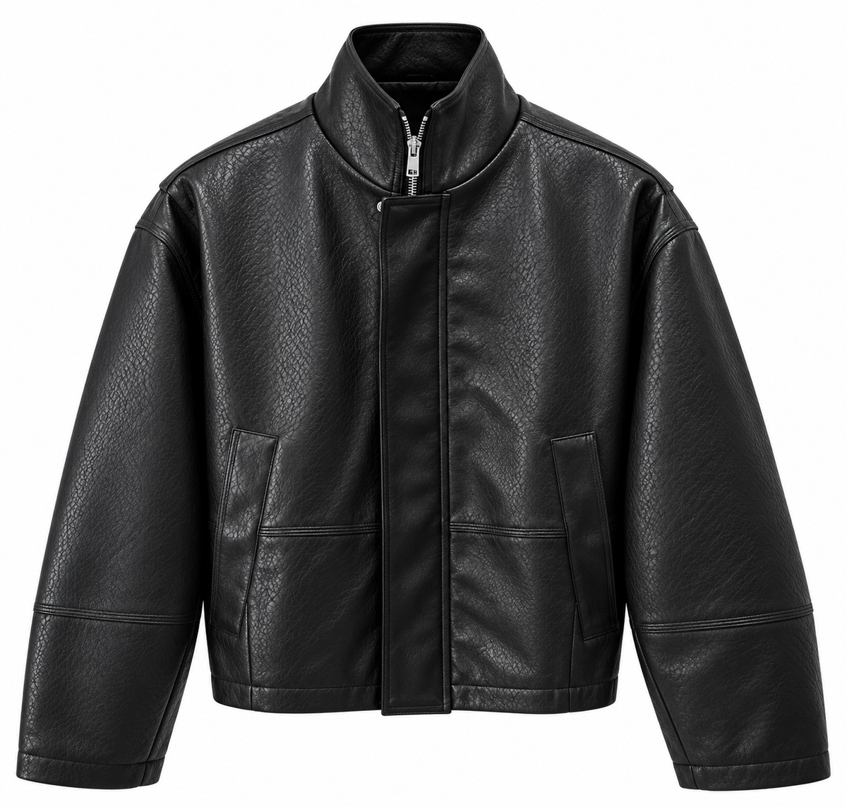 Giacca eco pelle cropped black