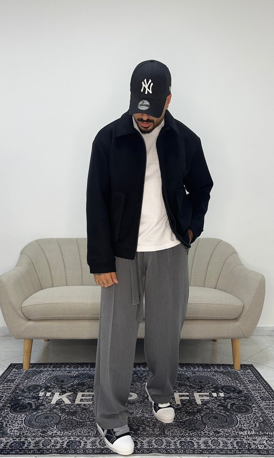 Jacket in panno black