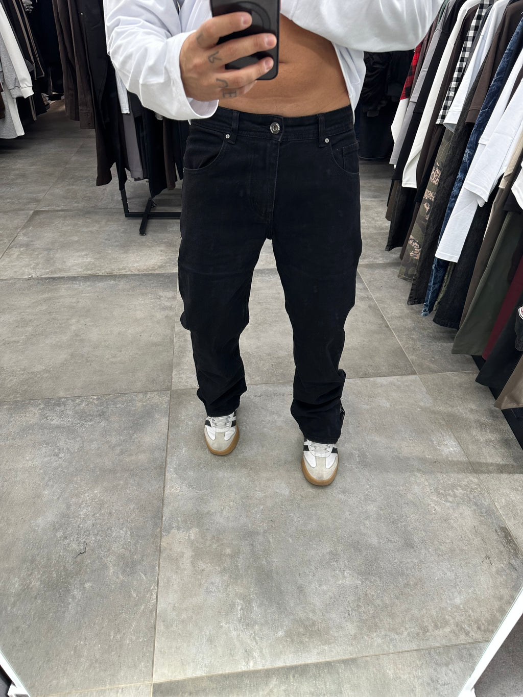 Denim Flare zip black