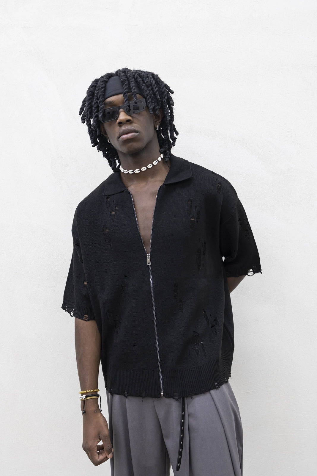 Cardigan Half broken Black Tokyo