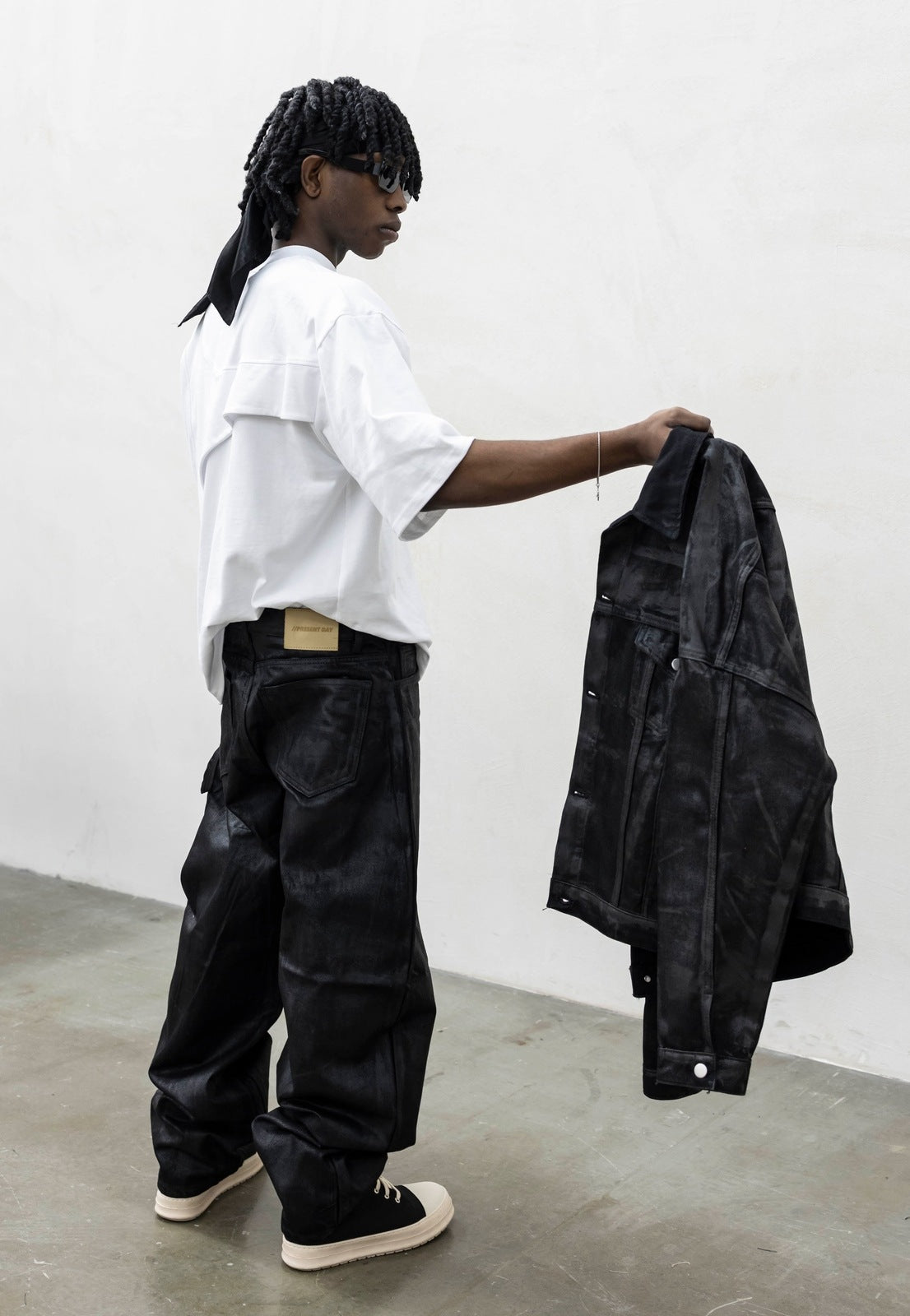 Coordinato denim spalmato present day