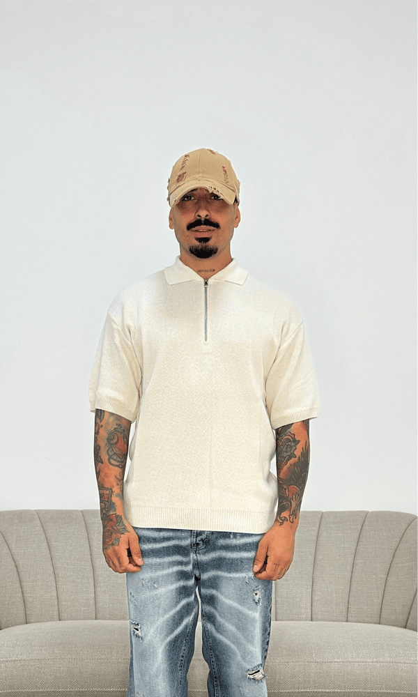 Polo wool zip panna
