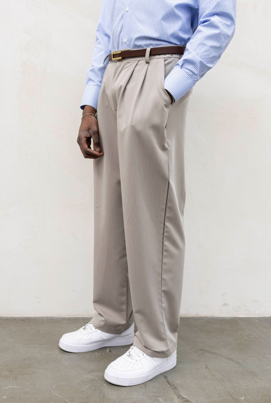 Pantaloni double pence sabbia present day