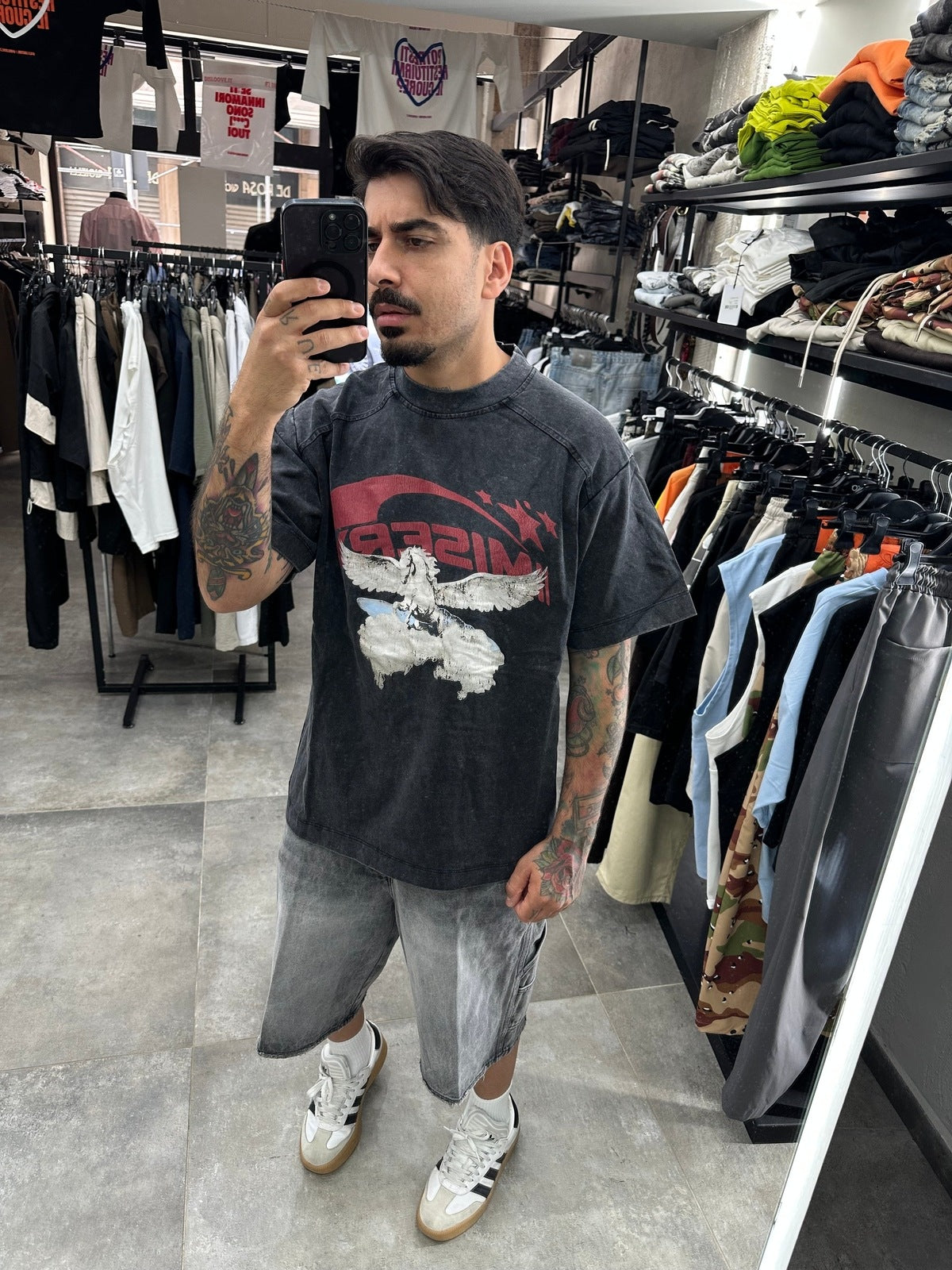 T-shirt misery wash grey