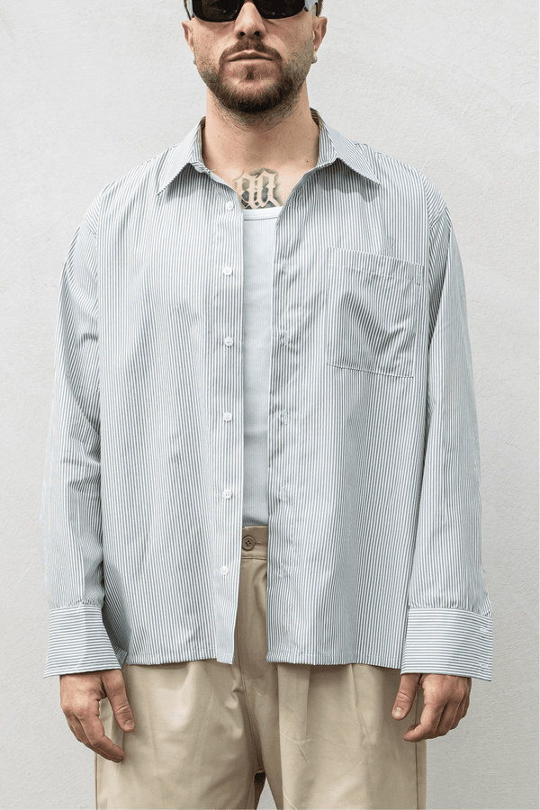 Camicia mille righe Tokyo green