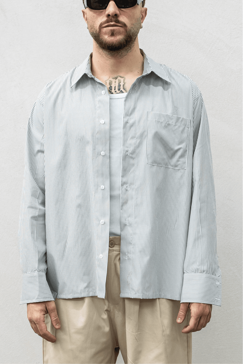 Camicia mille righe Tokyo green