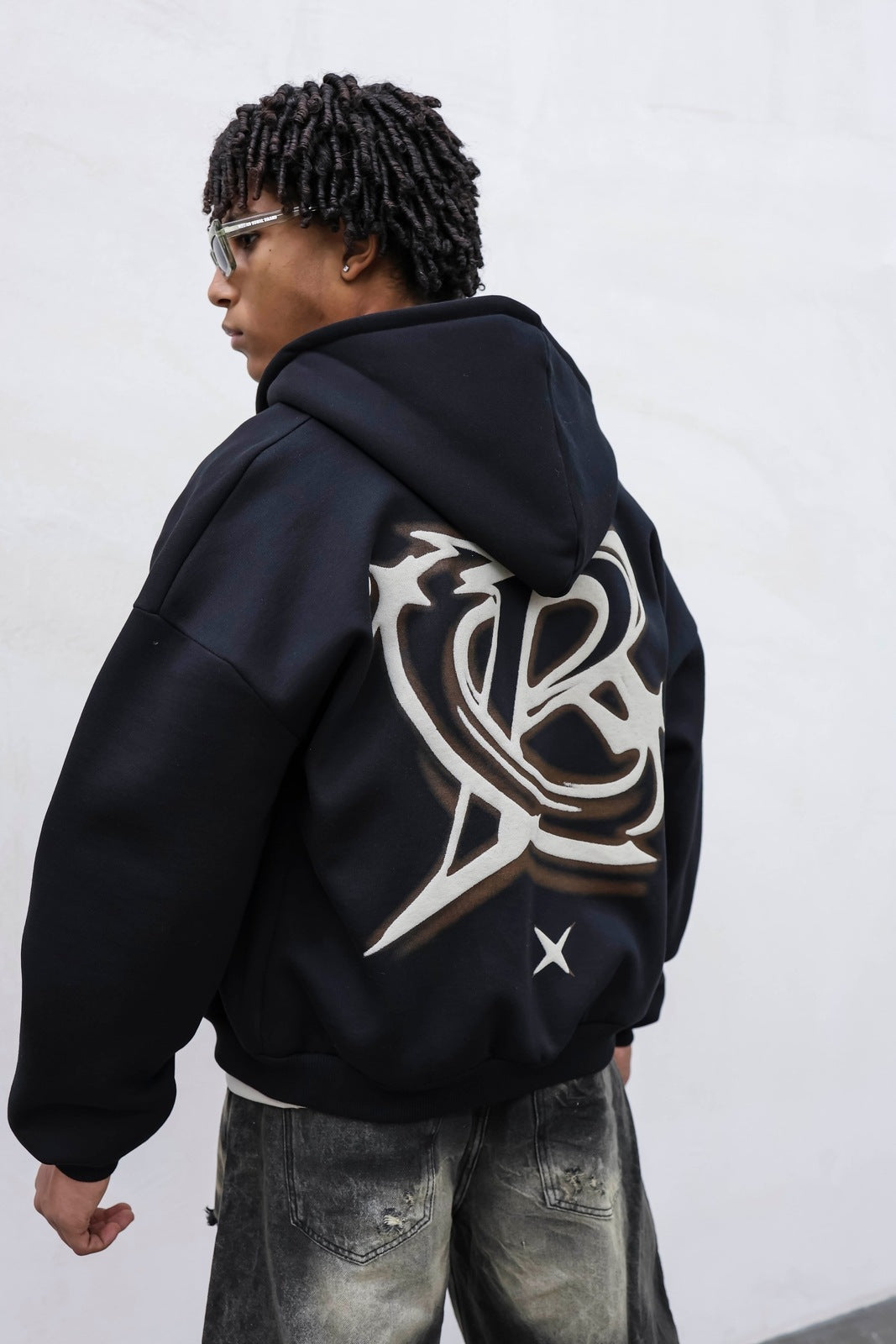 Hoodie zip S.T black present day