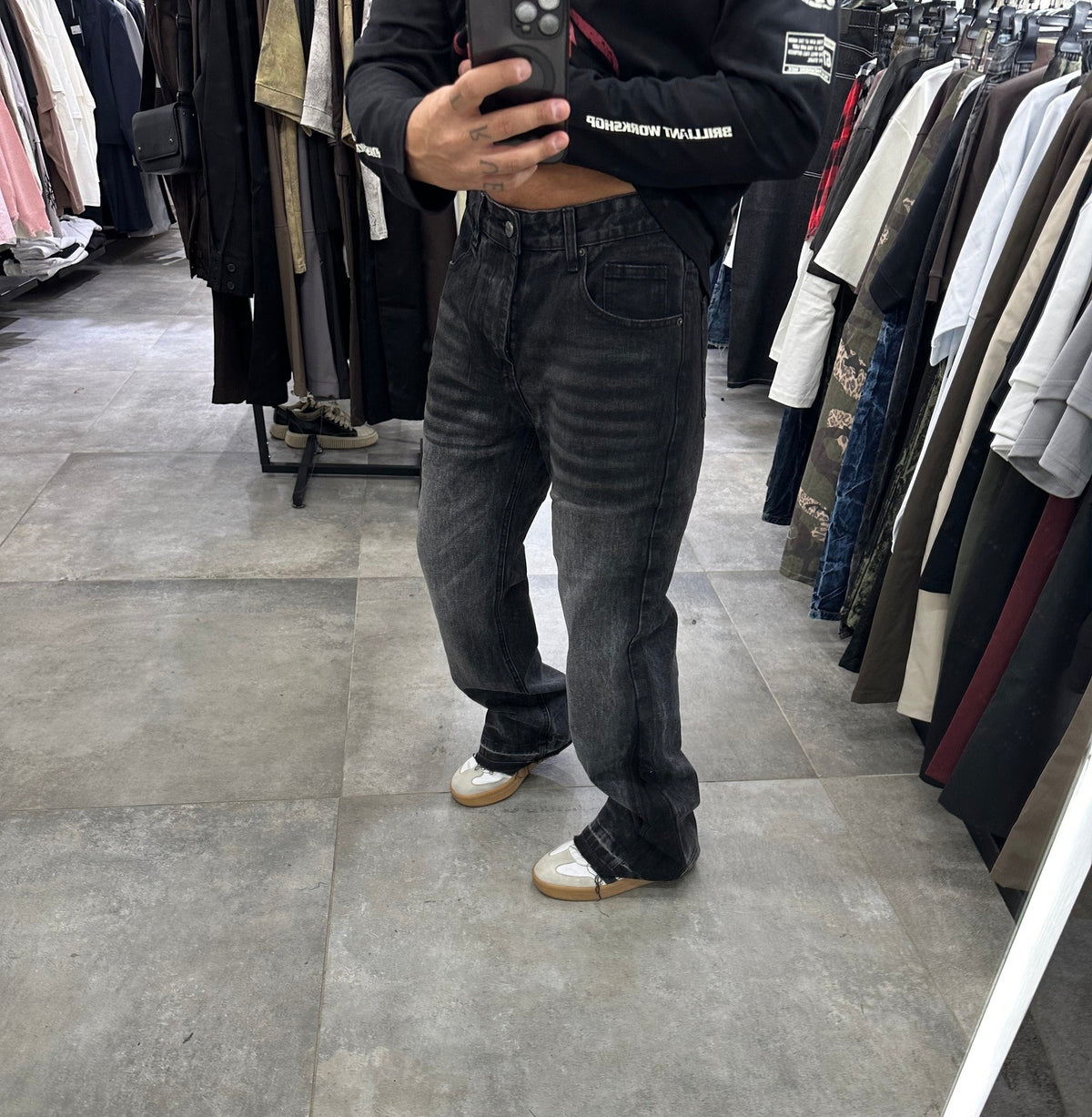 Denim Flare wash grey