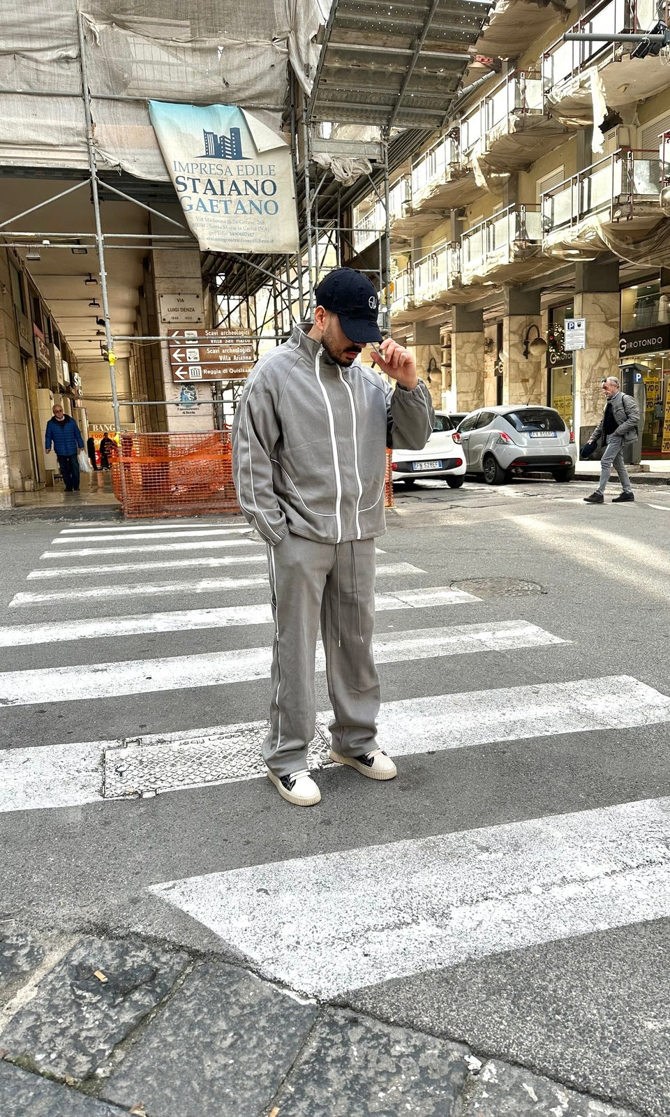 Tracksuit multi zip grigio ferro