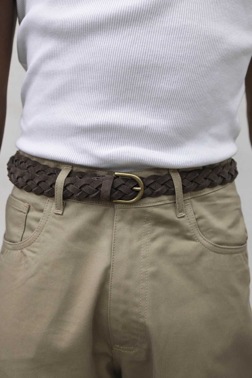 Cintura intreccio suede brown present day