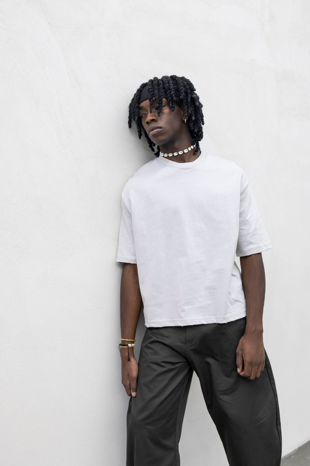 T-shirt crop white present day