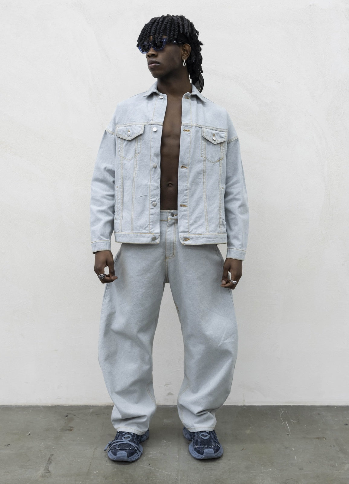 Coordinato denim light blue present day