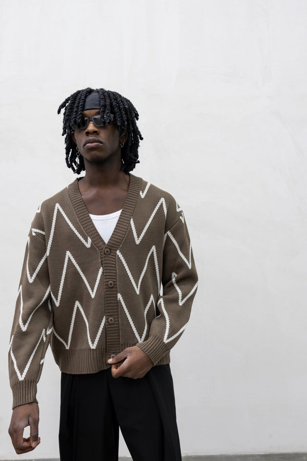 Cardigan abstact moka tokyo