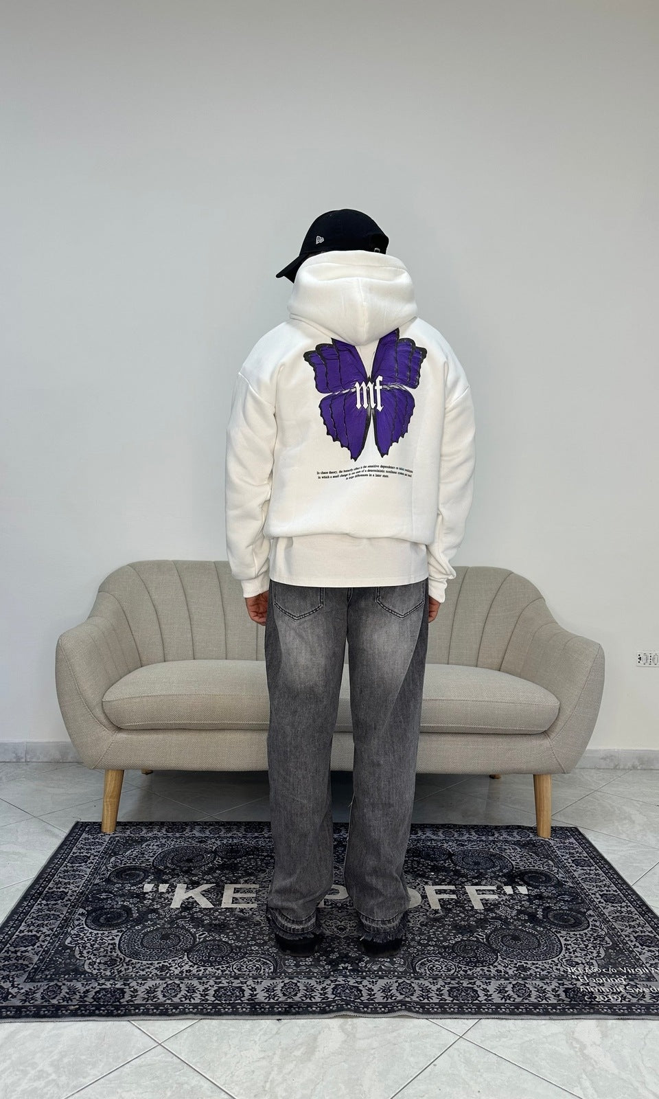 Hoodie butterfly white