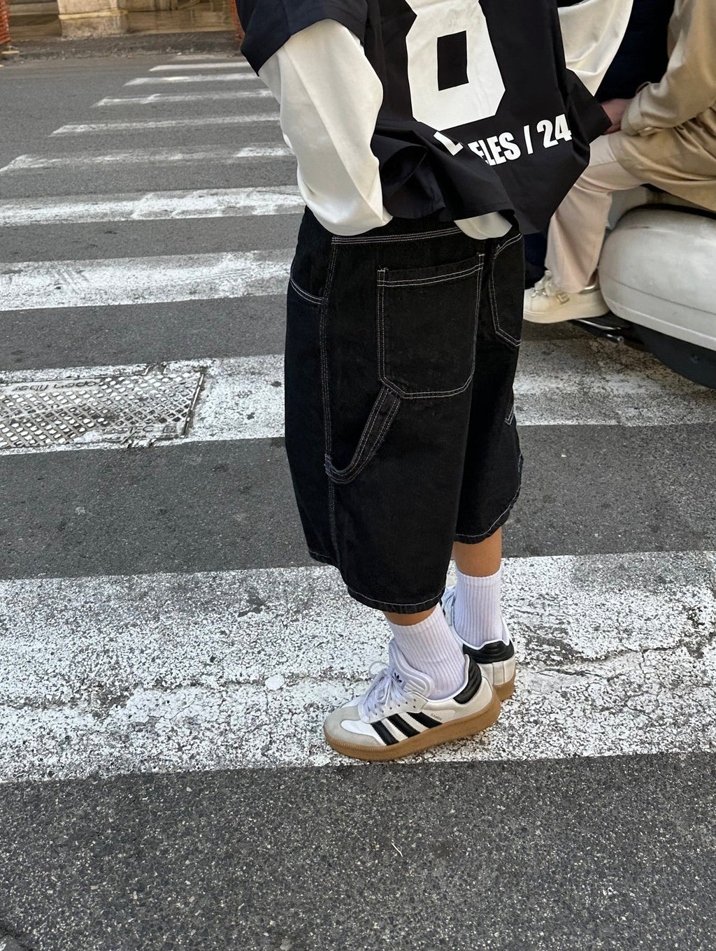 Denim jorts lavaggio zero black