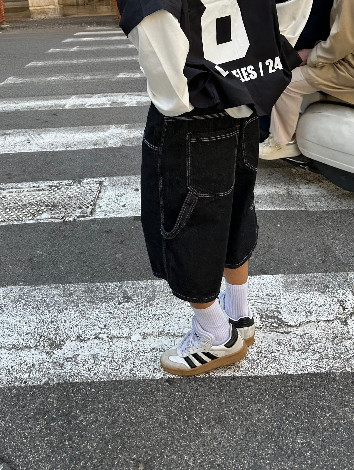 Denim jorts lavaggio zero black