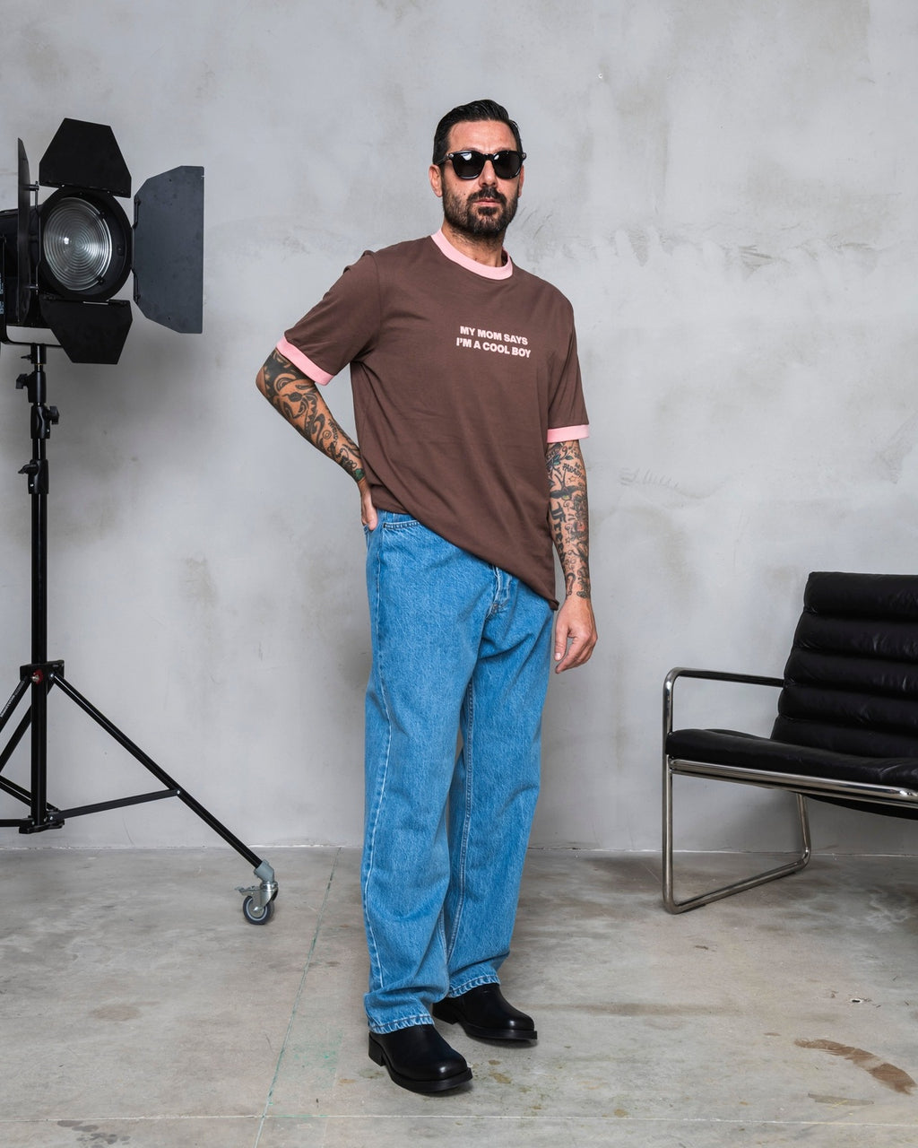 T-shirt 90,s brown/pink minimal