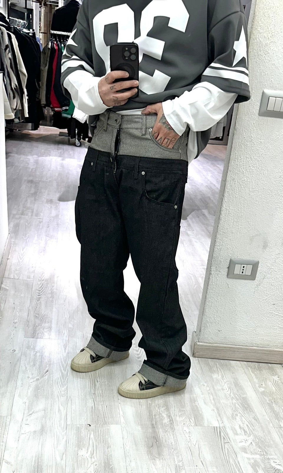 Denim Double waistband L.zero Black passion