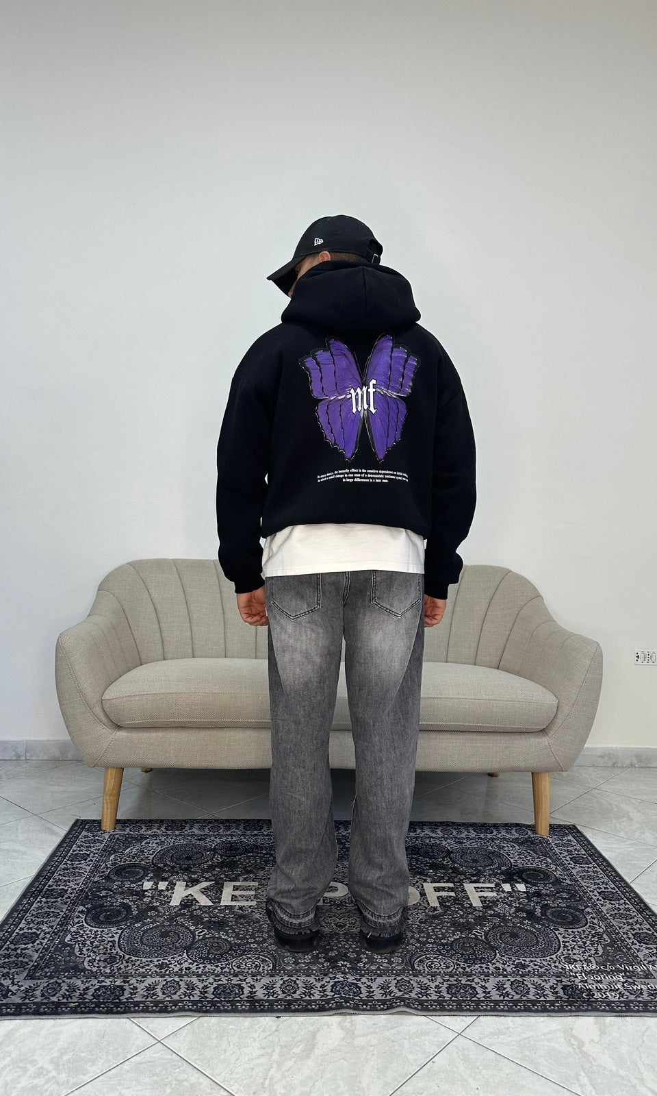 Hoodie butterfly black
