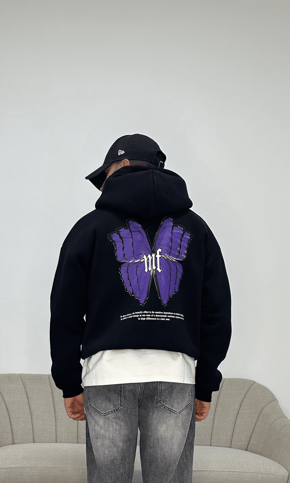 Hoodie butterfly black