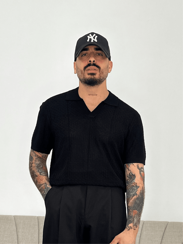 Polo asymmetrical black