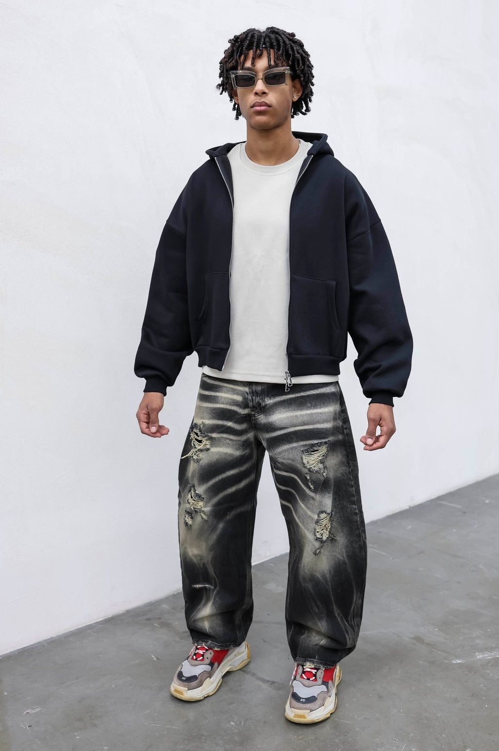 Hoodie zip S.T black present day