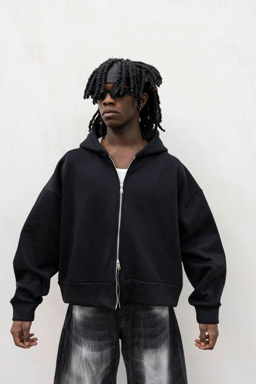 Felpa box zip black present day