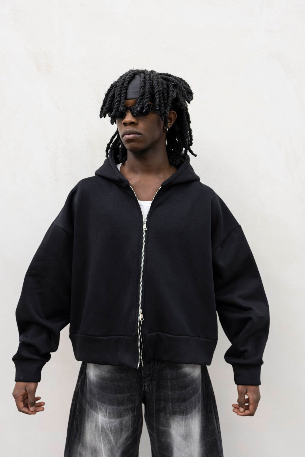 Felpa box zip black present day