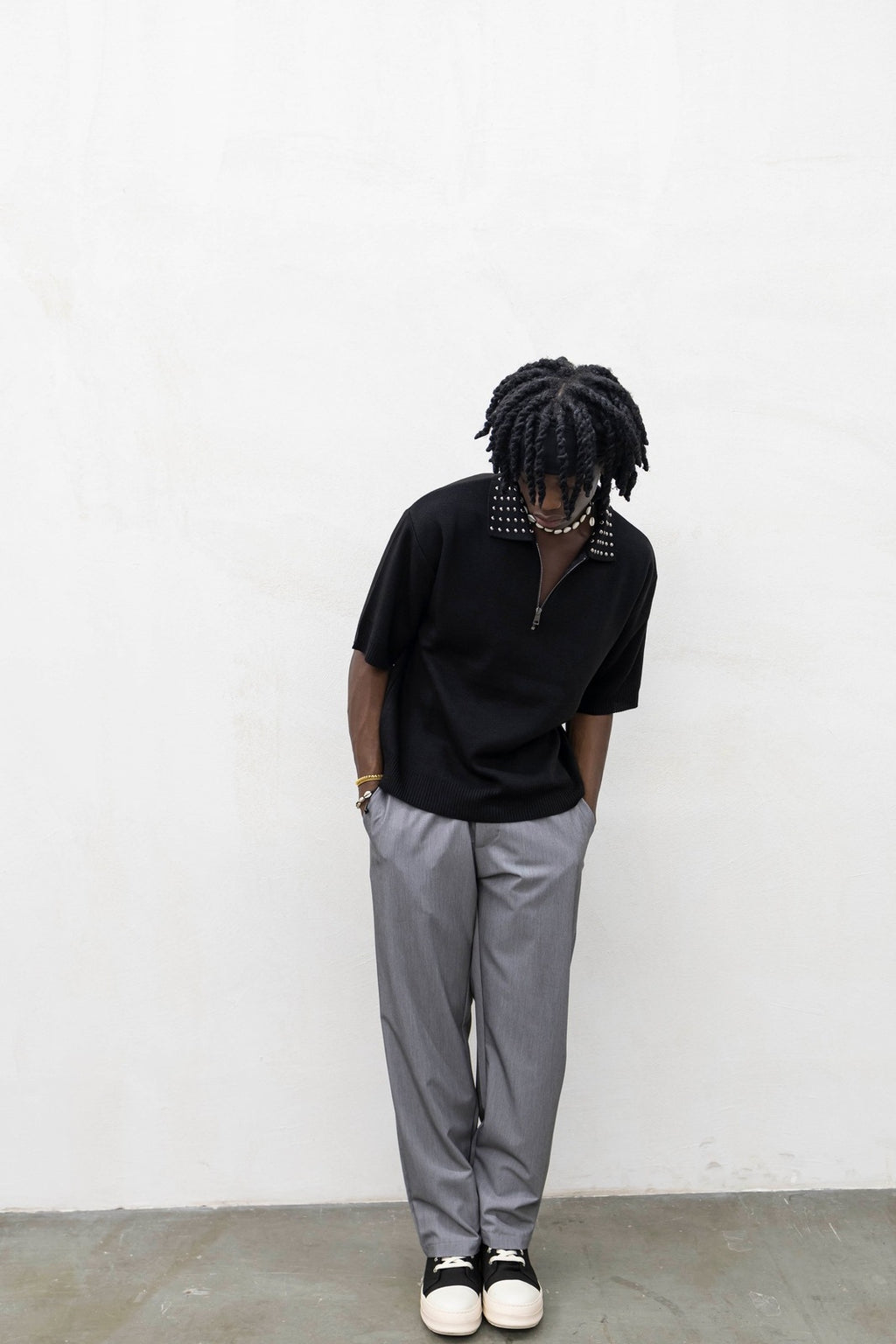 Polo Zip Borchie Black Tokyo