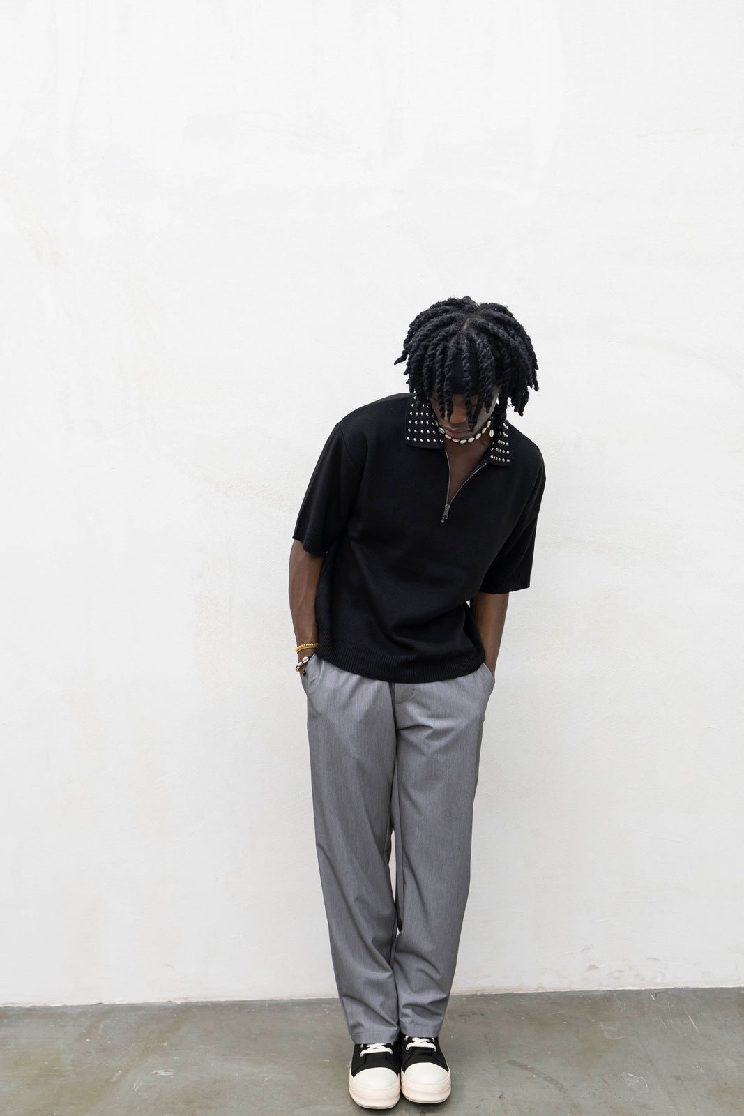 Polo Zip Borchie Black Tokyo