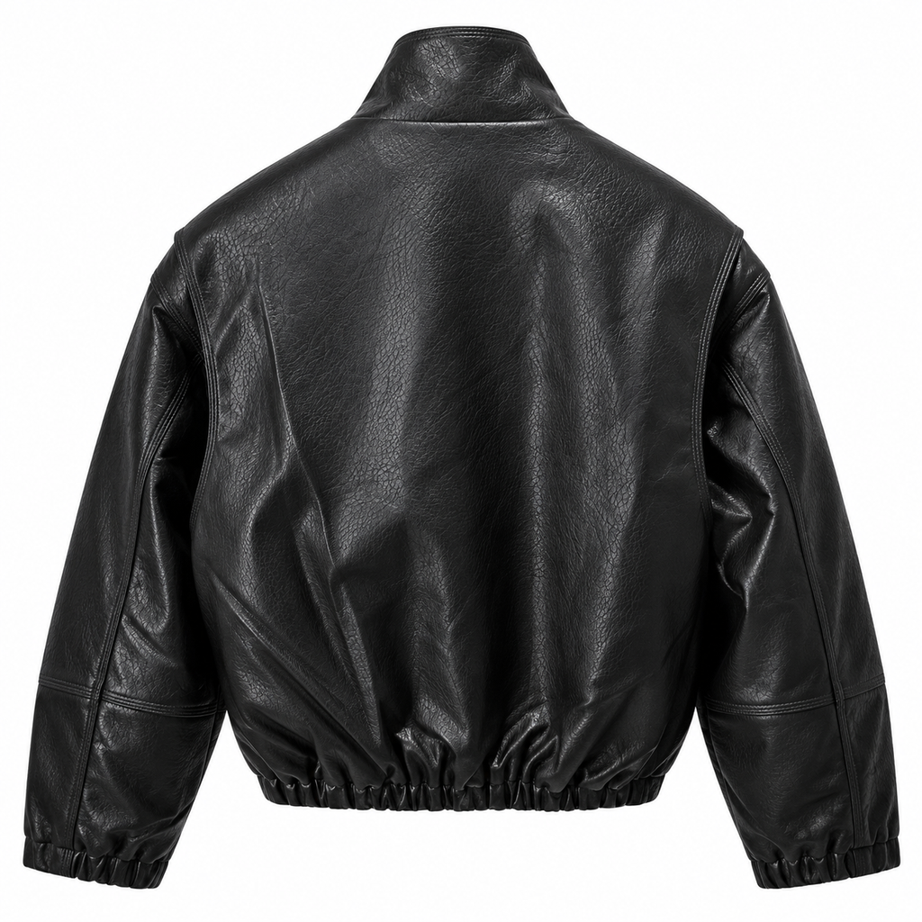 Giacca eco pelle cropped black
