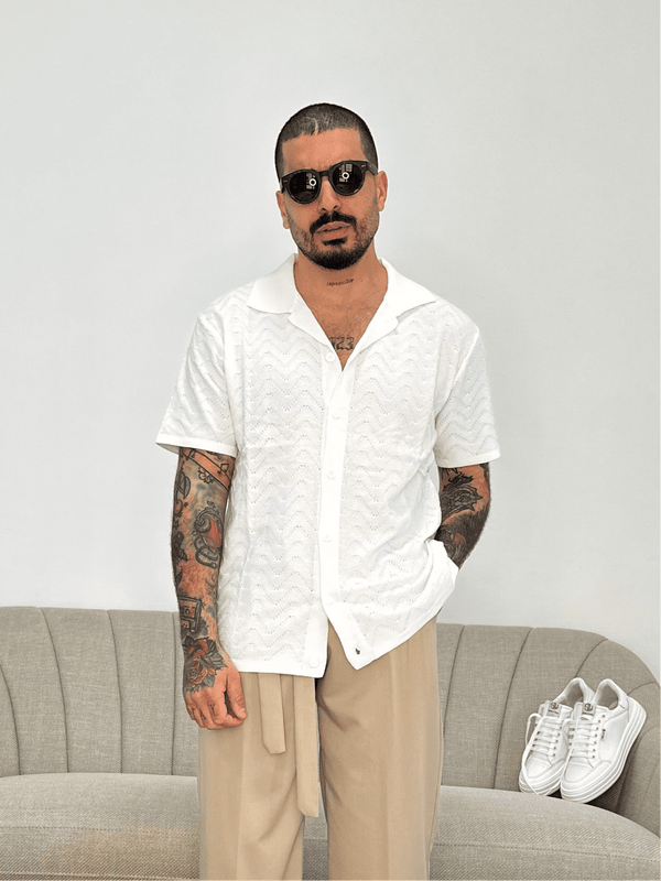 Polo full buttons white