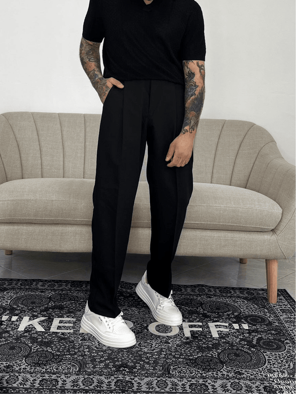 Pantalone a fondo ampio black