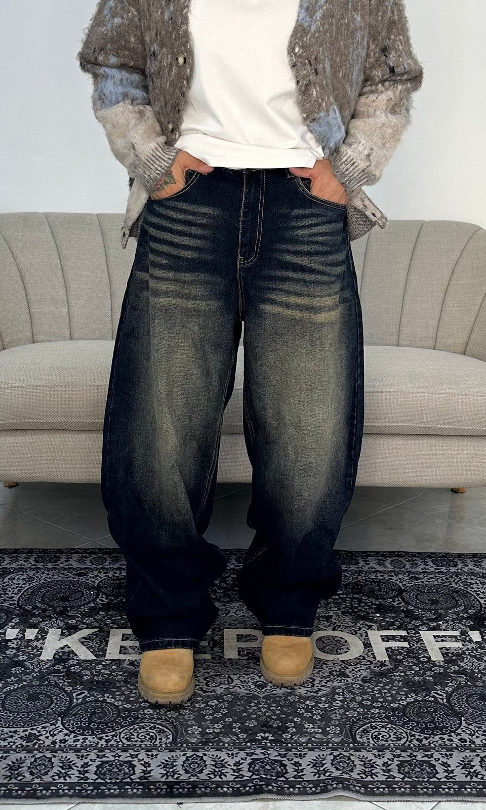 Denim baloon dark blue tiger